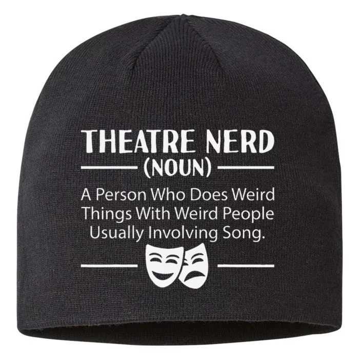 Theater Nerd Musical Broadway Drama Lover Novelty 8 1/2in Sustainable Knit Beanie