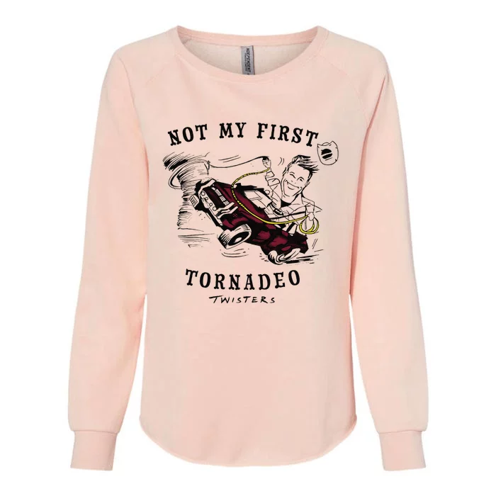 Twisters Not My First Tornado Womens California Wash Sweatshirt