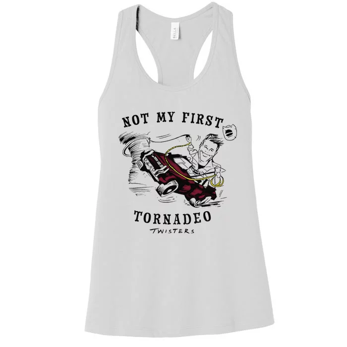 Twisters Not My First Tornado Women's Racerback Tank