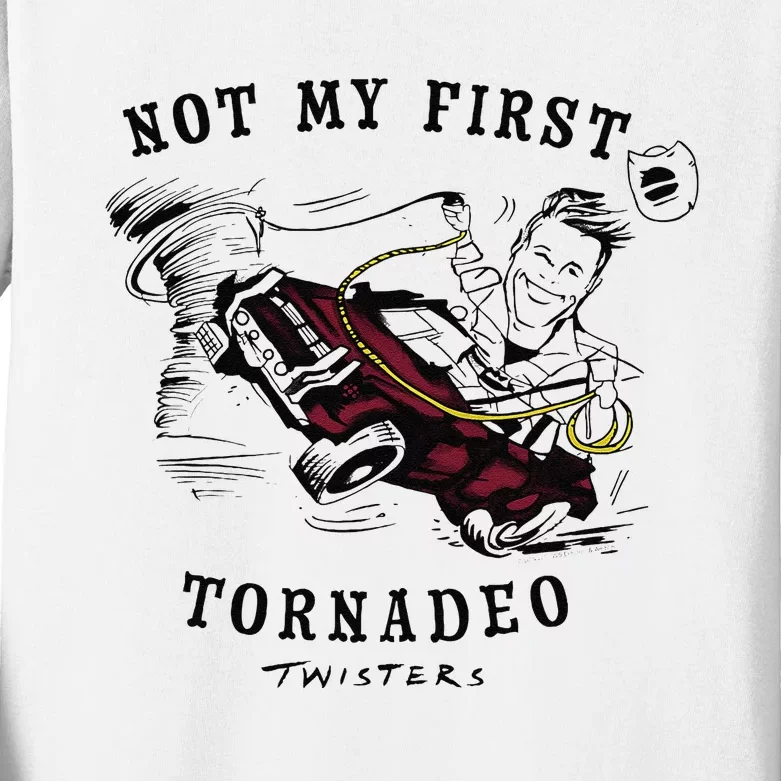 Twisters Not My First Tornado Kids Long Sleeve Shirt