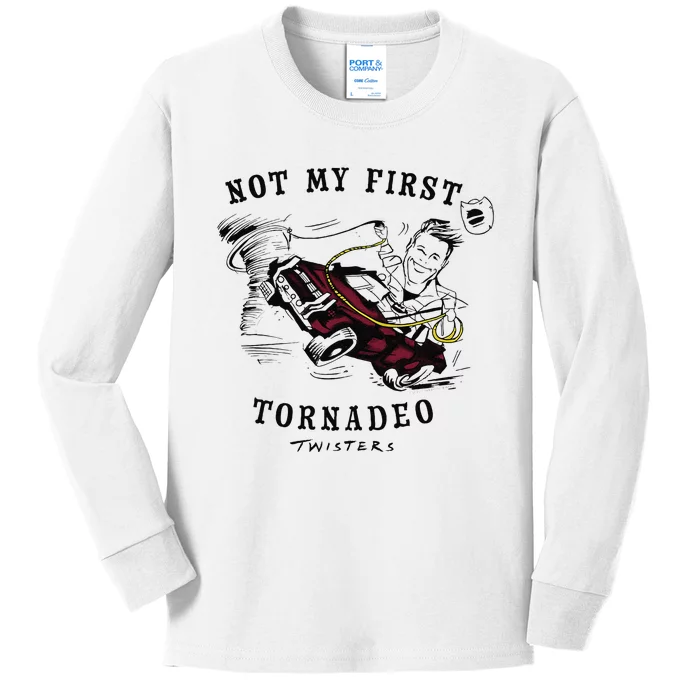 Twisters Not My First Tornado Kids Long Sleeve Shirt