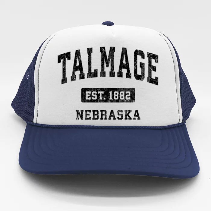 Talmage Nebraska Ne Vintage Athletic Sports Trucker Hat