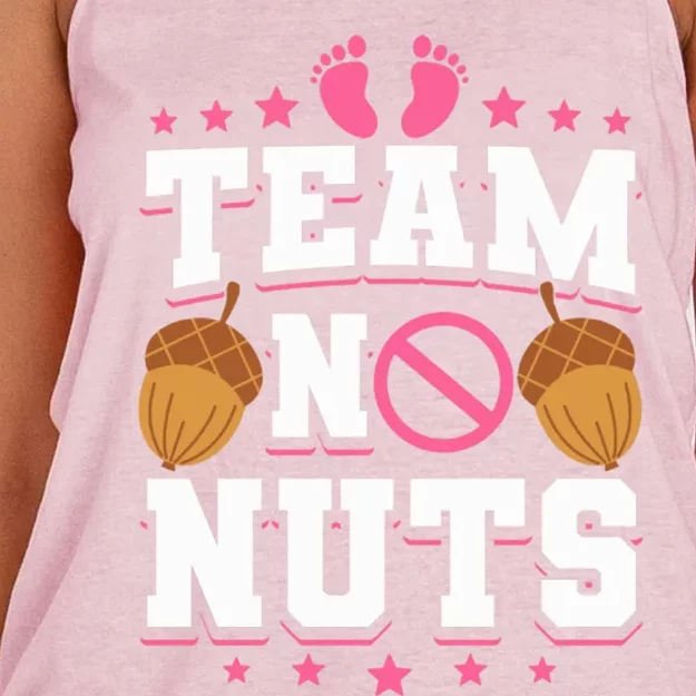 Team No Nuts Gender Reveal Funny Gift Women's Knotted Racerback Tank