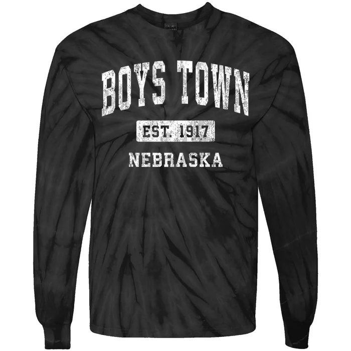 Town Nebraska Ne Vintage Athletic Sports Design Tie-Dye Long Sleeve Shirt