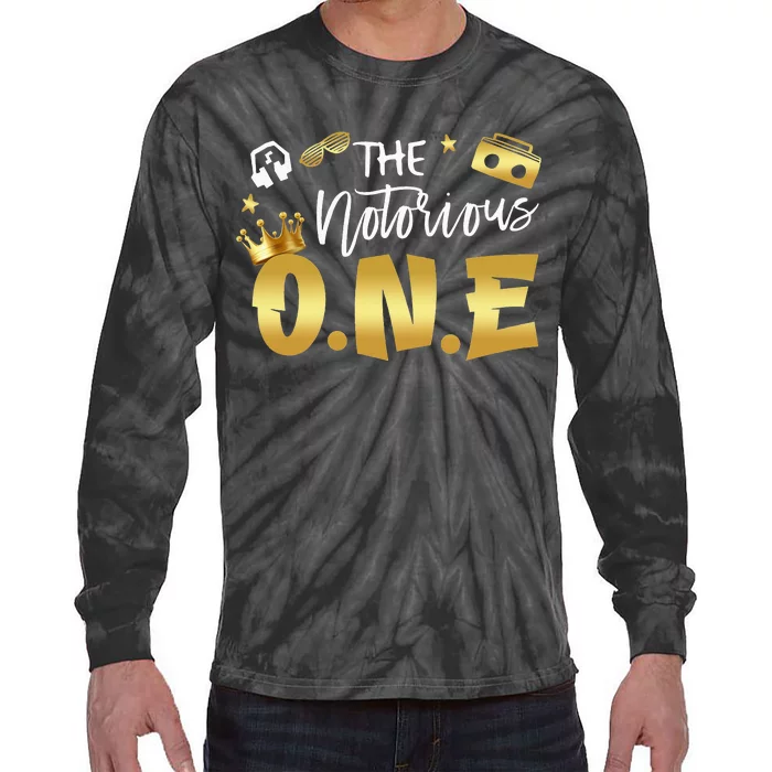 The Notorious One Old School Hip Hop 1st Birthday Tie-Dye Long Sleeve Shirt