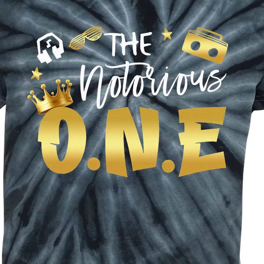 The Notorious One Old School Hip Hop 1st Birthday Kids Tie-Dye T-Shirt