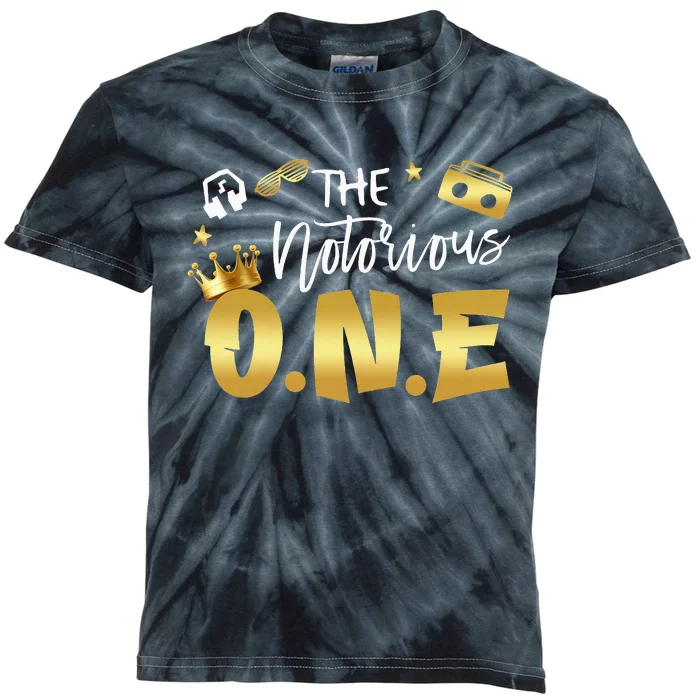 The Notorious One Old School Hip Hop 1st Birthday Kids Tie-Dye T-Shirt