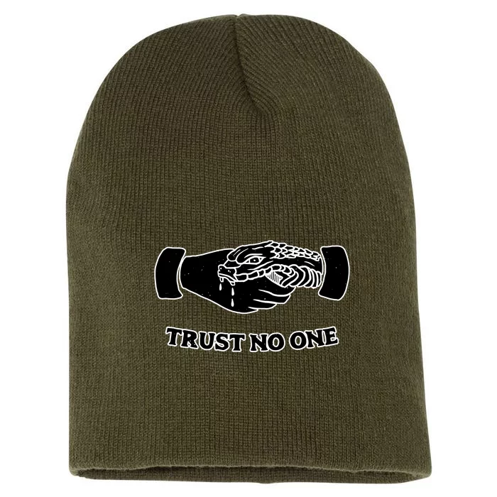 Trust No One Shake Hands With A Snake Short Acrylic Beanie