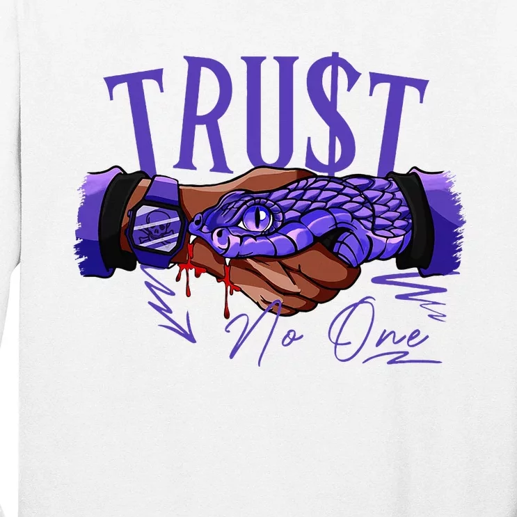 Trust No One Black Field Purple 12s Matching Long Sleeve Shirt