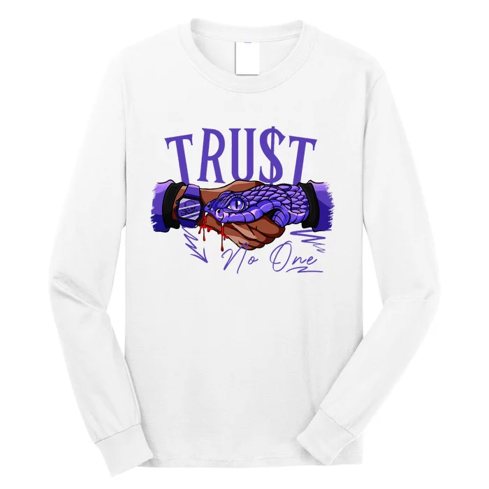 Trust No One Black Field Purple 12s Matching Long Sleeve Shirt