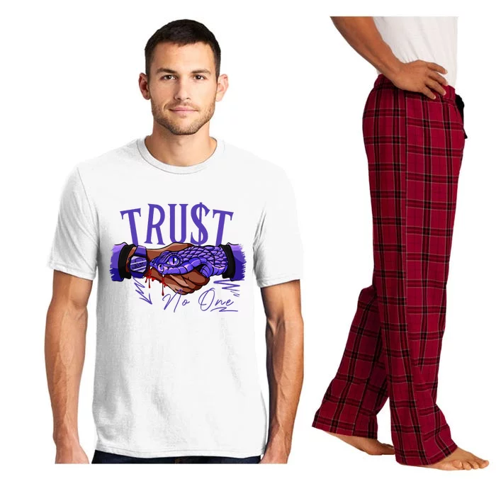 Trust No One Black Field Purple 12s Matching Pajama Set