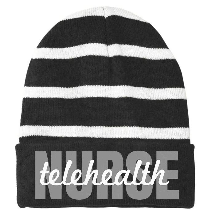 Telehealth Nurse Outfit Virtual Nursing Striped Beanie with Solid Band