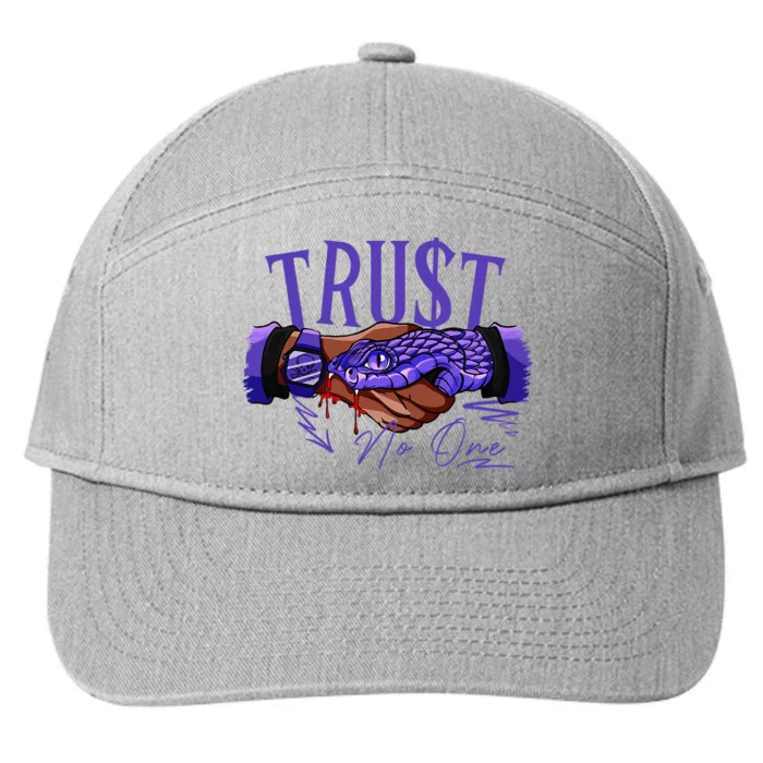 Trust No One Black Field Purple 12s Matching 7-Panel Snapback Hat