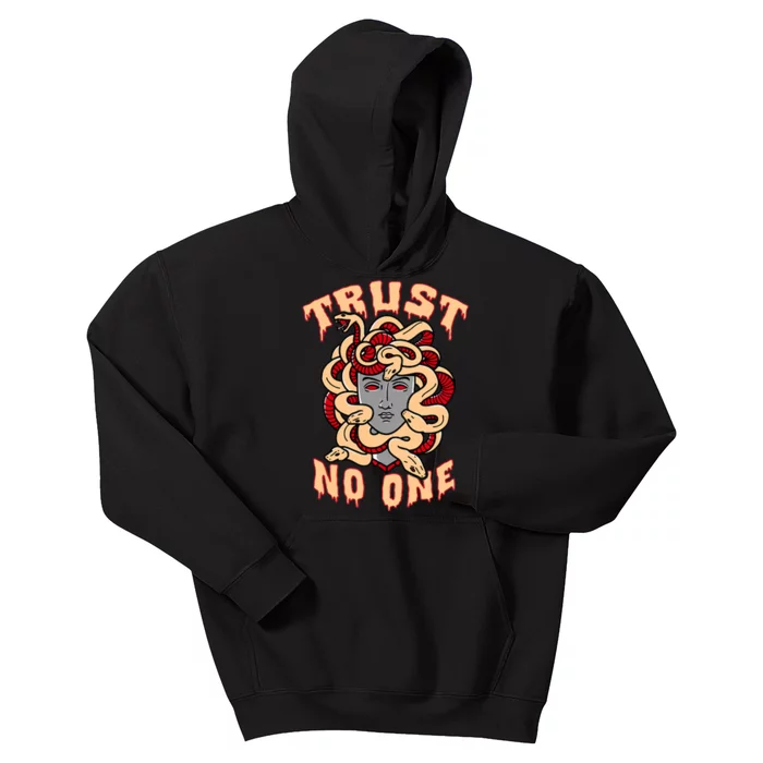 Trust No One Snake On Heart Matching Sneaker Trending Gift Idea Kids Hoodie