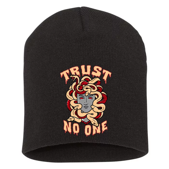 Trust No One Snake On Heart Matching Sneaker Trending Gift Idea Short Acrylic Beanie