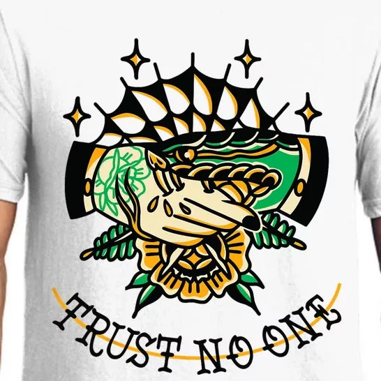 Trust No One Alternative Traditional Tattoo Flash Edgy Snake Pajama Set