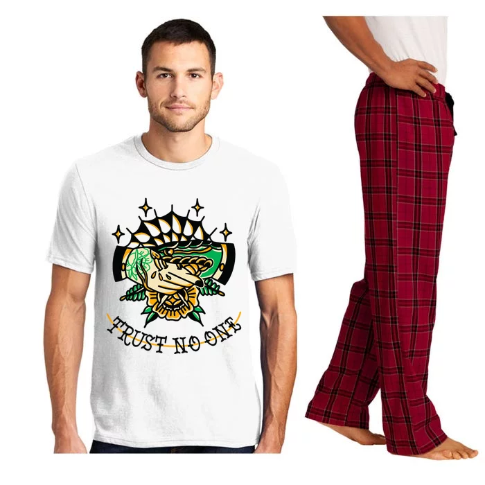 Trust No One Alternative Traditional Tattoo Flash Edgy Snake Pajama Set