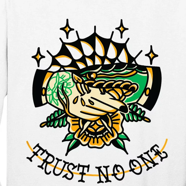 Trust No One Alternative Traditional Tattoo Flash Edgy Snake Tall Long Sleeve T-Shirt