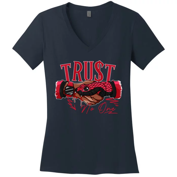 Trust No One Retro Toro Bravo 6s Matching Women's V-Neck T-Shirt