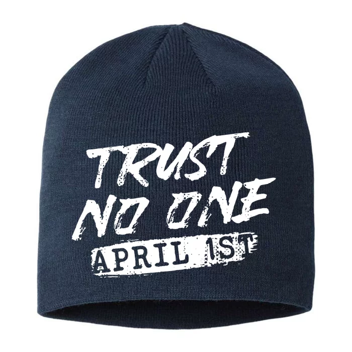 Trust No One Funny Fools Day April Fools Day 8 1/2in Sustainable Knit Beanie