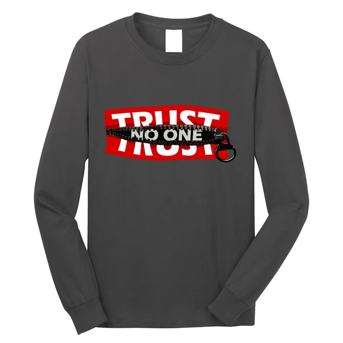 Trust No One Graphic Long Sleeve Shirt