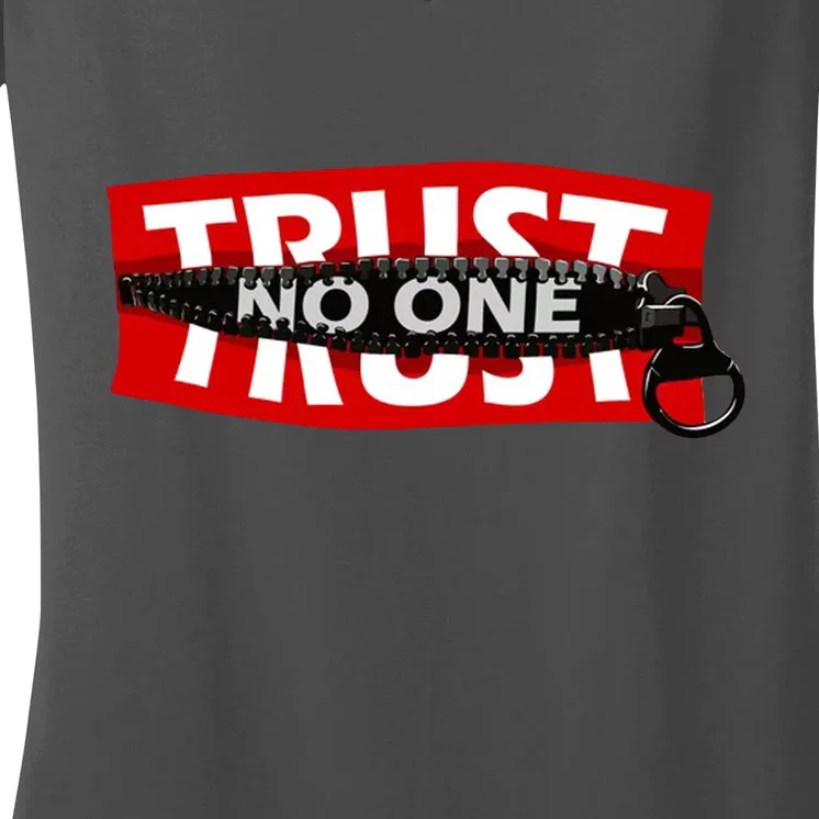 Trust No One Graphic Women's V-Neck T-Shirt