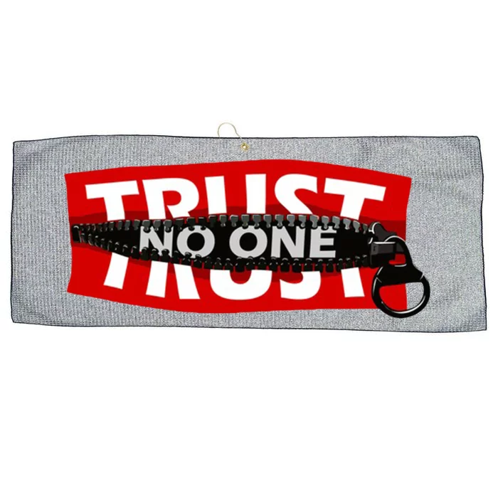 Trust No One Graphic Large Microfiber Waffle Golf Towel