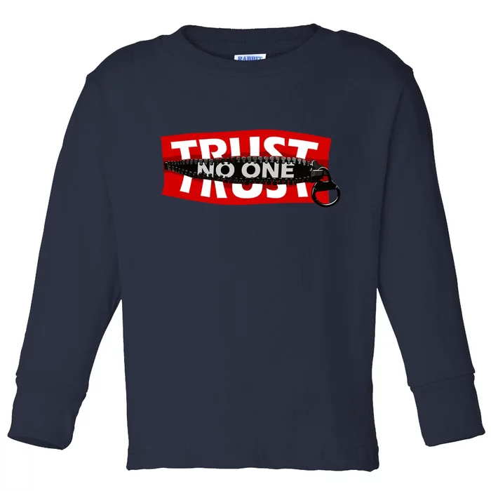 Trust No One Graphic Toddler Long Sleeve Shirt