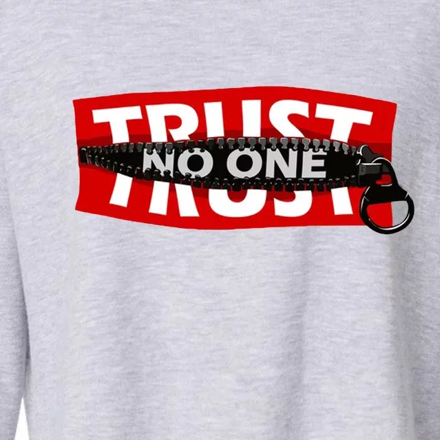 Trust No One Graphic Cropped Pullover Crew