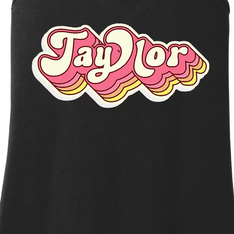 Taylor Name Personalized First Name Surname Ladies Essential Tank