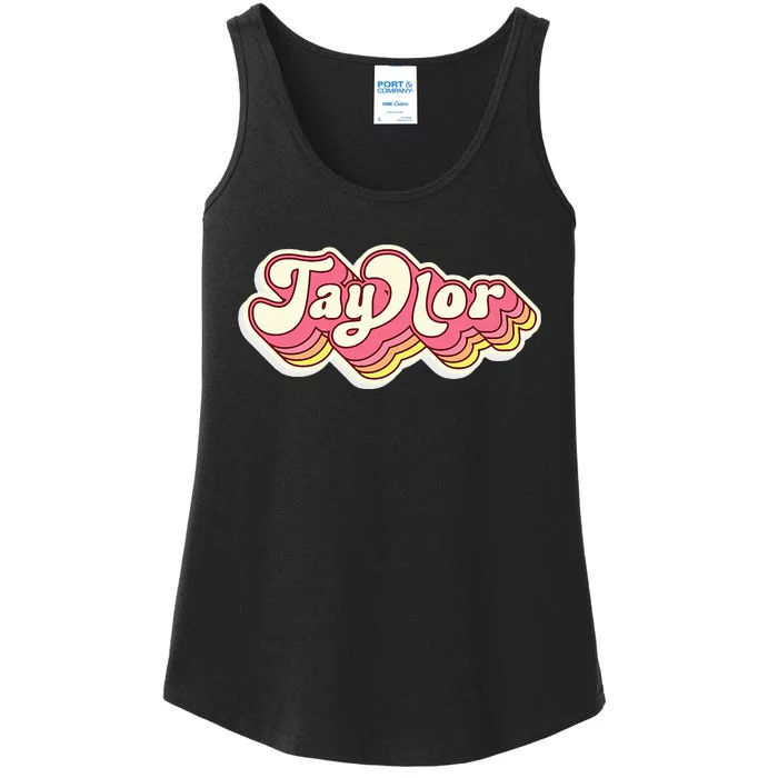 Taylor Name Personalized First Name Surname Ladies Essential Tank