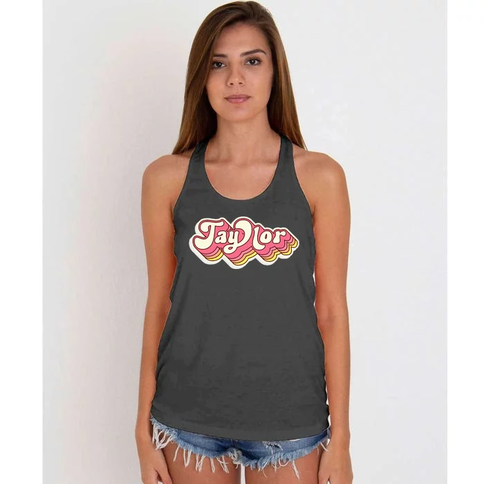 Taylor Name Personalized First Name Surname Women's Knotted Racerback Tank