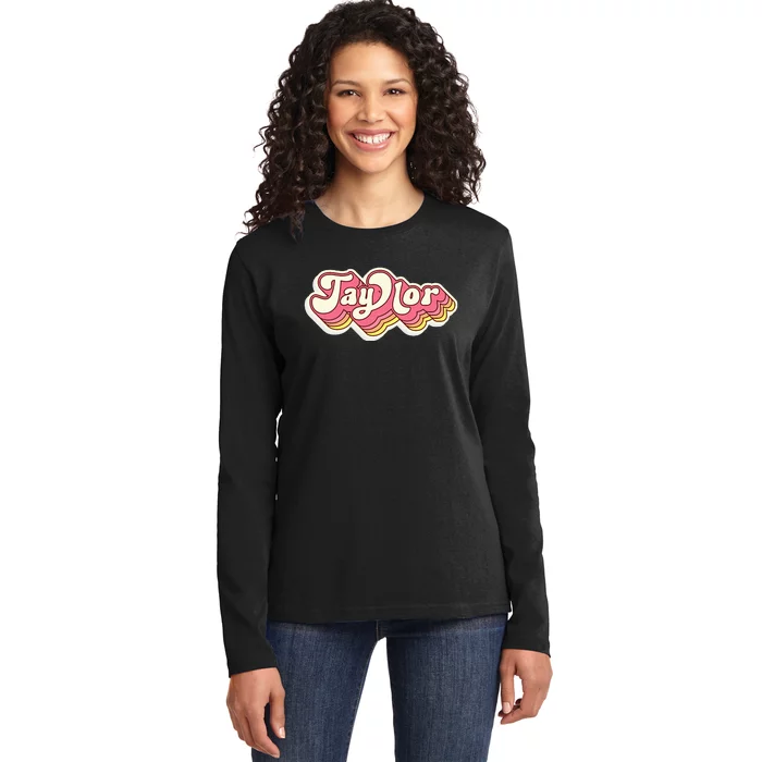 Taylor Name Personalized First Name Surname Ladies Long Sleeve Shirt