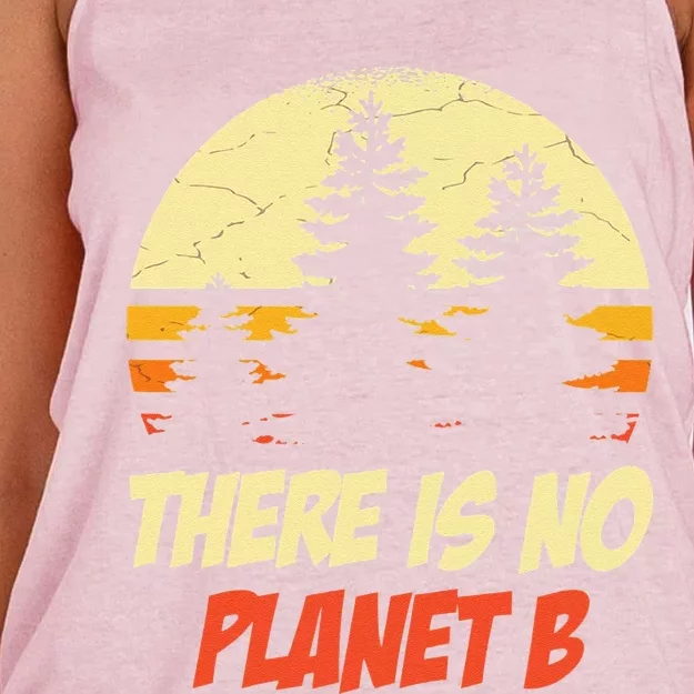 There's No Planet B Climate Change Women's Knotted Racerback Tank