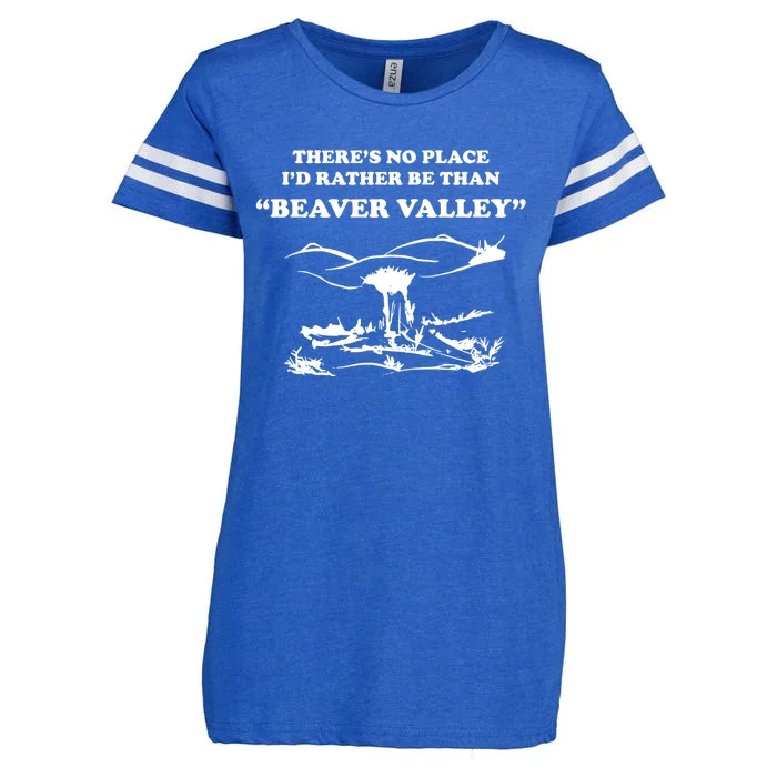 Theres No Place Id Rather Be Than Beaver Valley Funny Adult Humor Enza Ladies Jersey Football T-Shirt