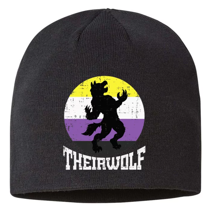 Theirwolf Nonbinary Pride Non Binary Enby NB Flag LGBTQ 8 1/2in Sustainable Knit Beanie