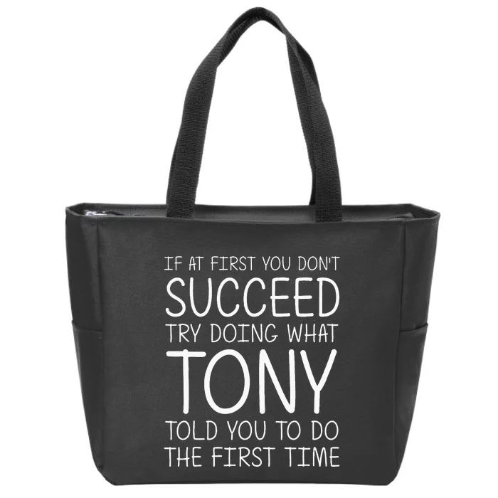 Tony Name Personalized Birthday Funny Christmas Joke Zip Tote Bag