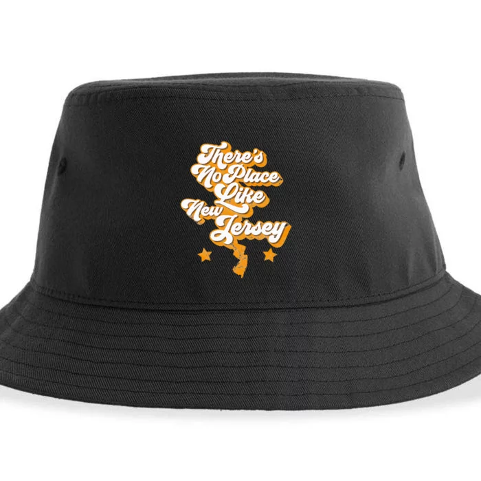 ThereS No Place Like New Jersey Home State Retro Style Sustainable Bucket Hat