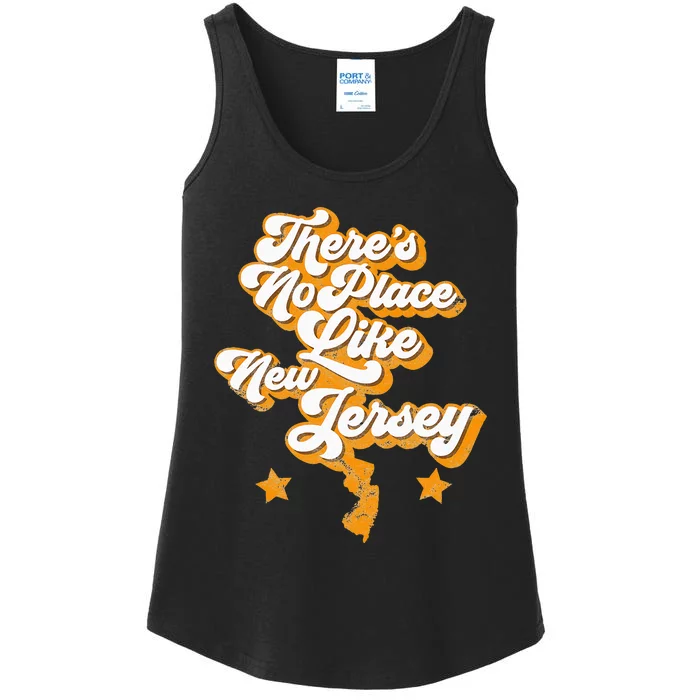 ThereS No Place Like New Jersey Home State Retro Style Ladies Essential Tank