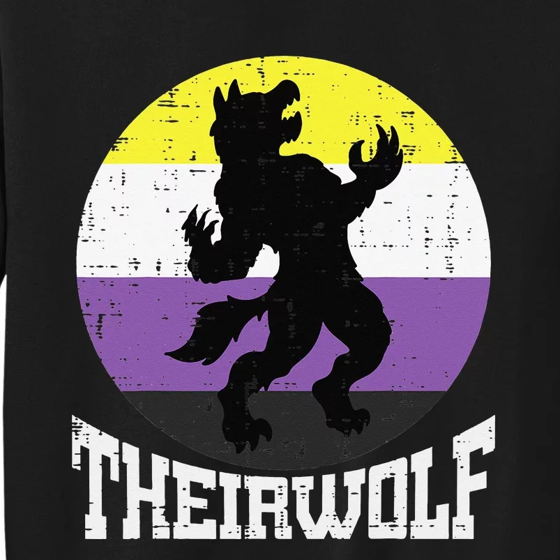 Theirwolf Nonbinary Pride Non Binary Enby NB Flag LGBTQ Sweatshirt