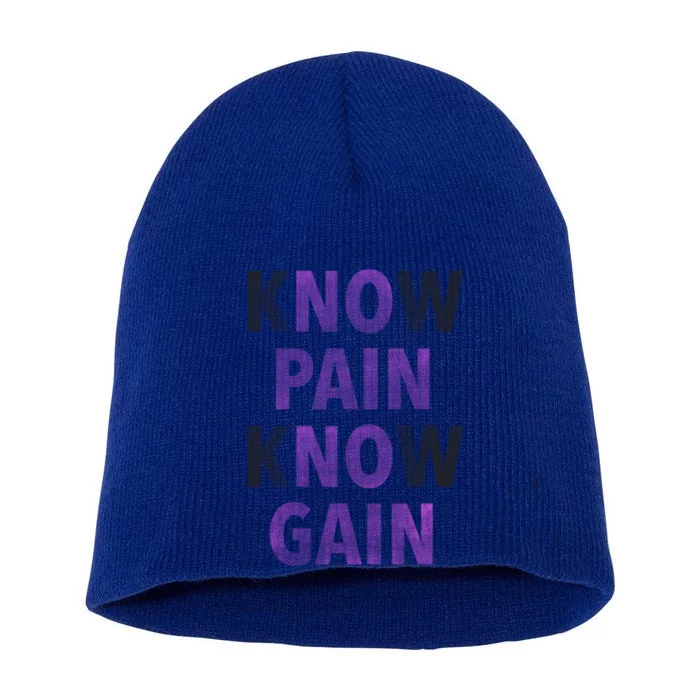 Trendy No Pain No Gain Gift Short Acrylic Beanie