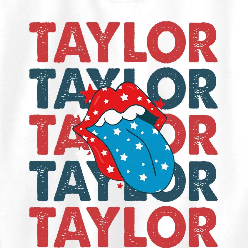 Taylor Name Personalized American 4th Of July Patriotic Kids Sweatshirt