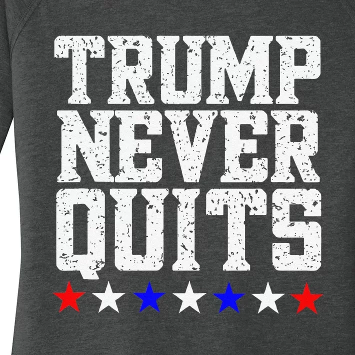 Trump Never Quits Women's Perfect Tri Tunic Long Sleeve Shirt