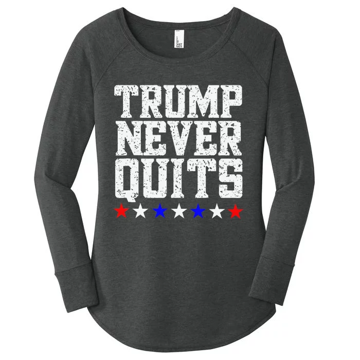 Trump Never Quits Women's Perfect Tri Tunic Long Sleeve Shirt