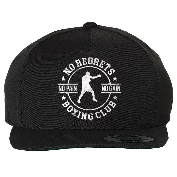 Trendy No Regrets Boxing Club No Pain No Gain Gym Gift Wool Snapback Cap