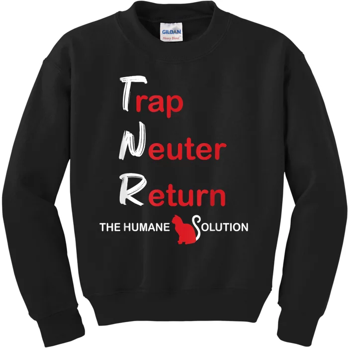 Trap Neuter Return The Humane Solution Kids Sweatshirt