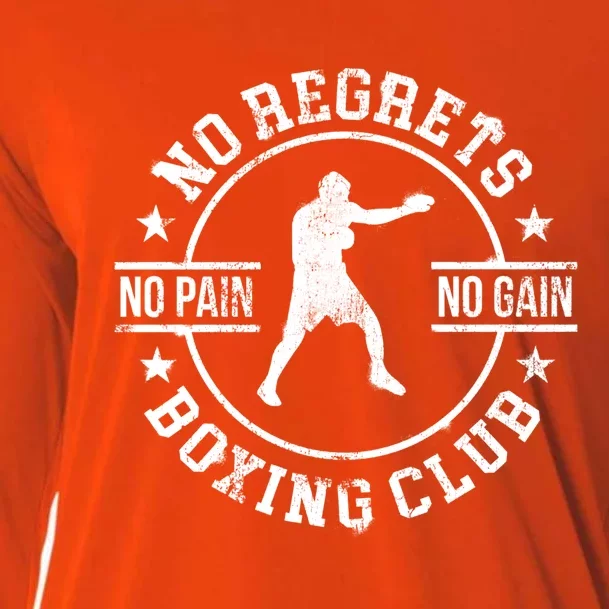 Trendy No Regrets Boxing Club No Pain No Gain Gym Meaningful Gift Cooling Performance Long Sleeve Crew