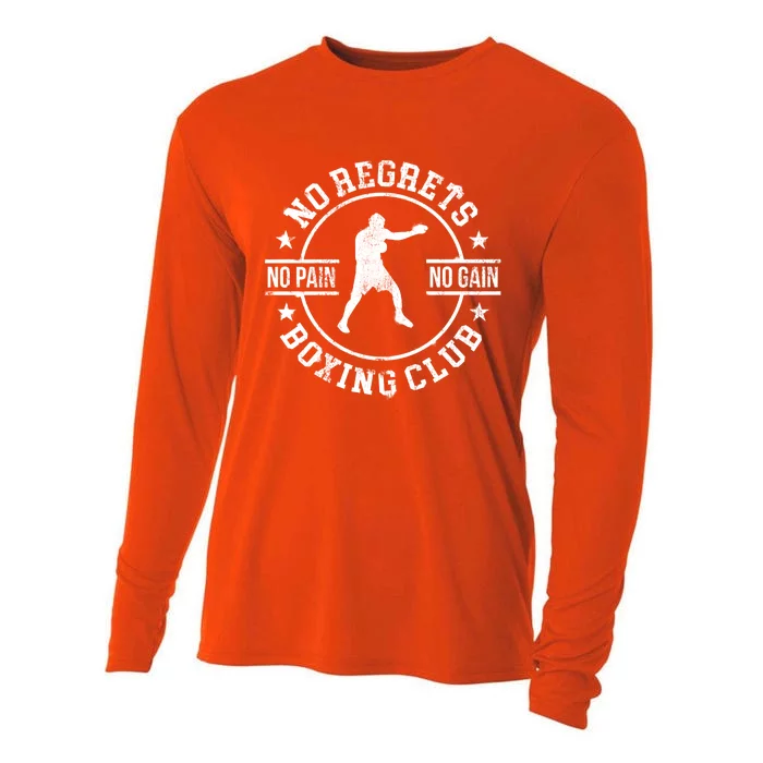 Trendy No Regrets Boxing Club No Pain No Gain Gym Meaningful Gift Cooling Performance Long Sleeve Crew