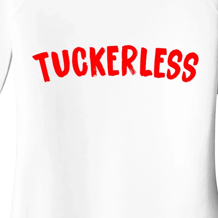 Tuckerless Novikov Red Logo Women's Perfect Tri Tunic Long Sleeve Shirt