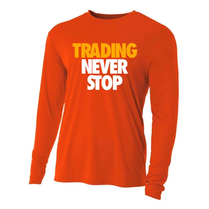 Trading Never Stop Cryptocurrency Gift Cooling Performance Long Sleeve Crew